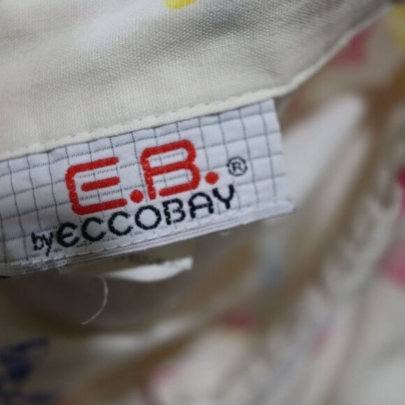 E.B. eccobay Vintage White Colorful Bow Print Button Down Shirt Large - Picture 15 of 16